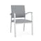 Lesro Newport Guest Chair Metal Frame, Silver, RS Fog Upholstery NP1101 - alternate 1